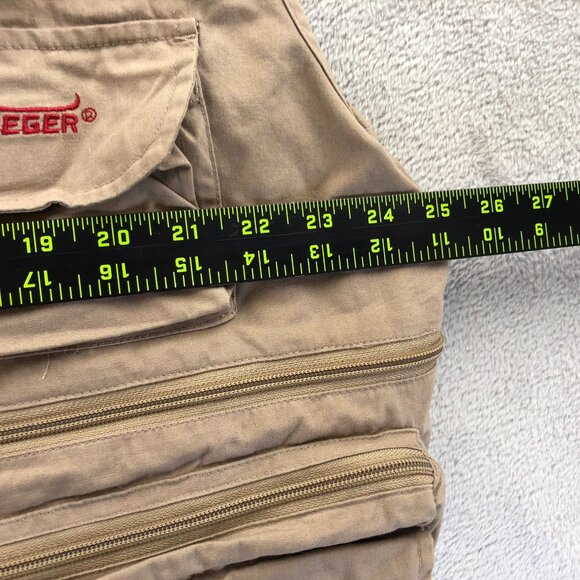 Pflueger Deluxe Mens Fly Fishing Vest Jacket XXL Tan Outdoors Full Zip Utility - Picture 5 of 11